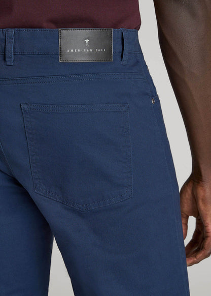 Dylan Slim Fit Five-Pocket Pants For Tall Men in Marine Navy