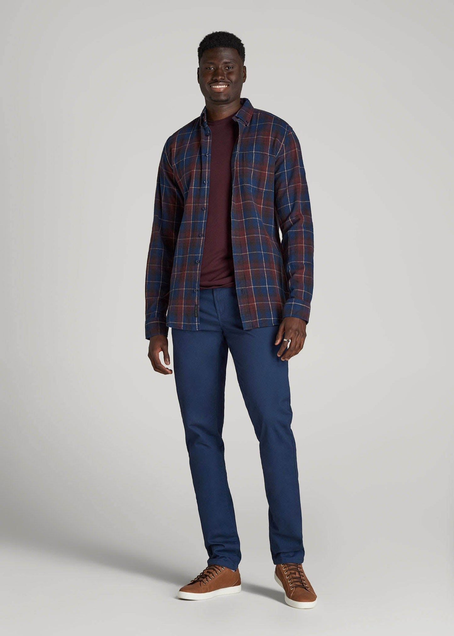 Dylan Slim Fit Five-Pocket Pants For Tall Men in Marine Navy