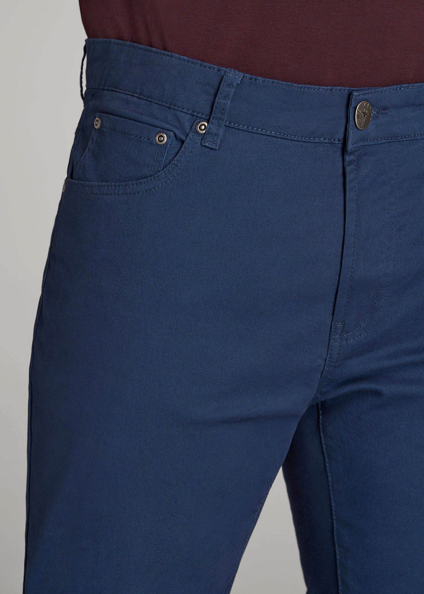 Dylan Slim Fit Five-Pocket Pants For Tall Men in Marine Navy