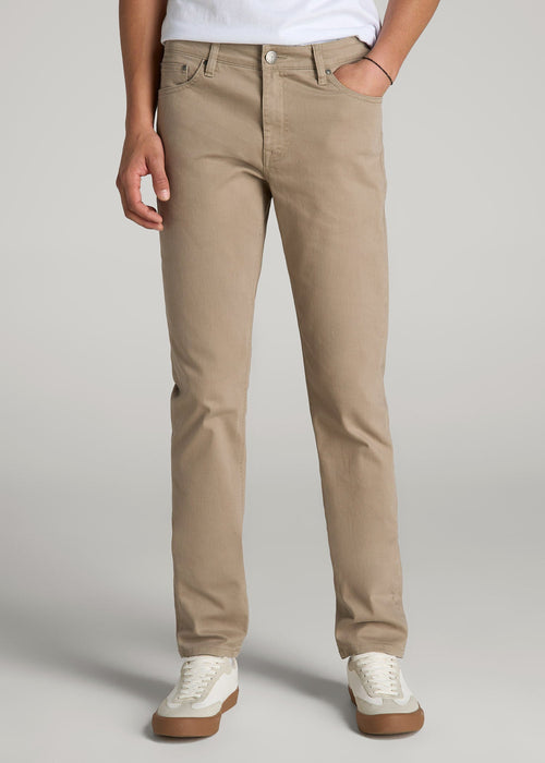 Dylan Slim Fit Colored Jeans for Tall Men in Clay Wash