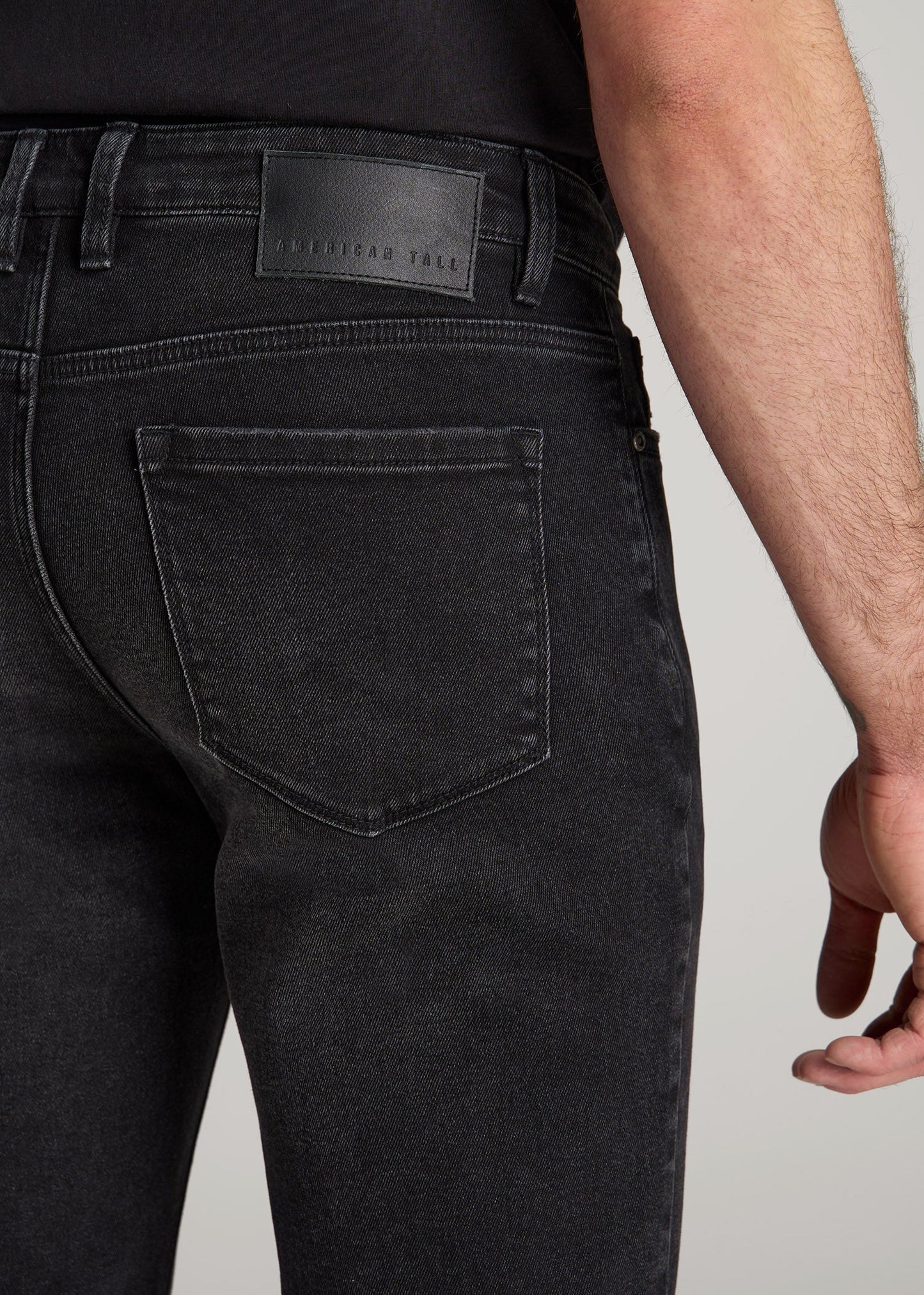 Dylan Slim Fit Jeans for Tall Men in Distressed Onyx Black Wash