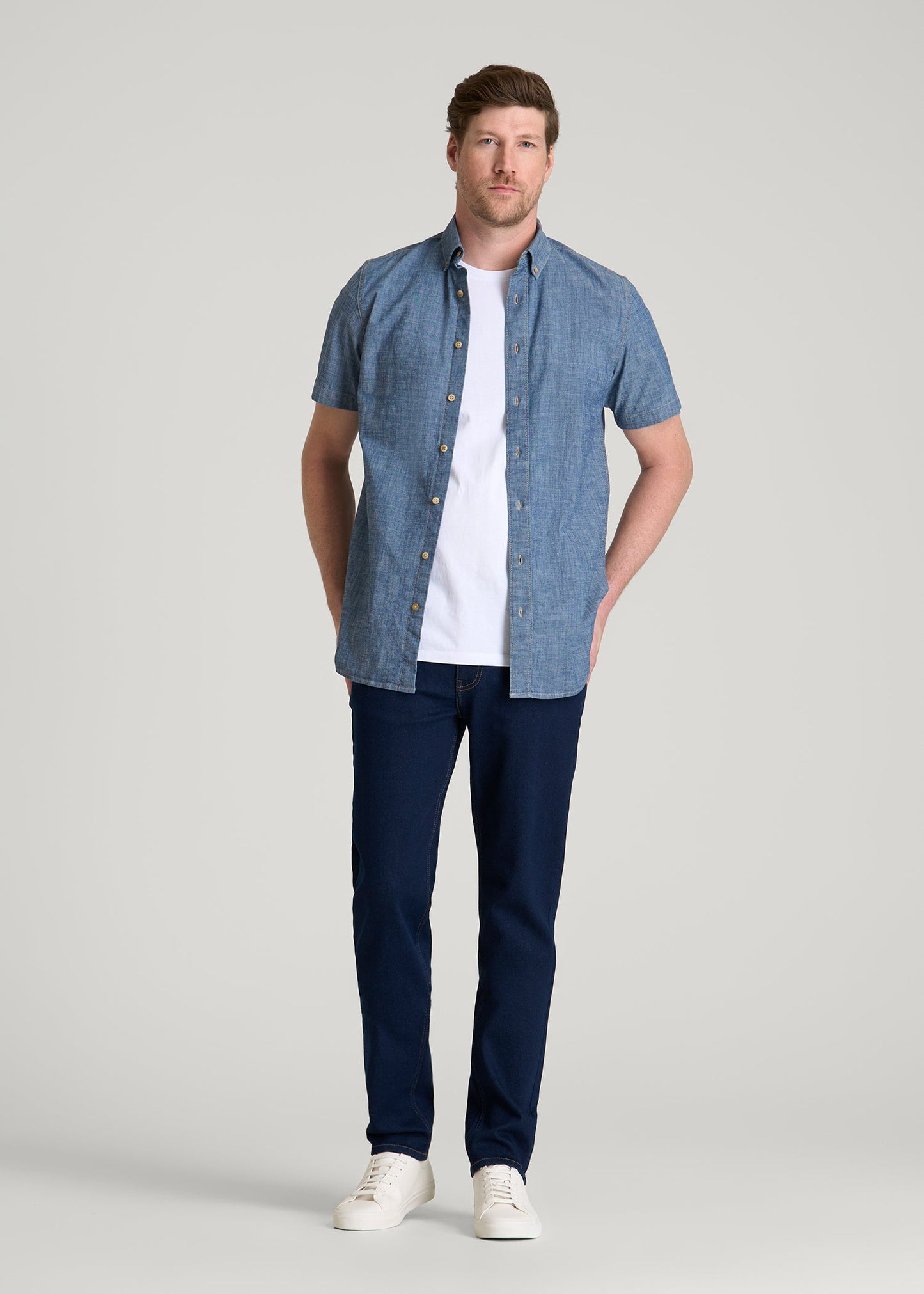 Dylan Slim Fit Jeans for Tall Men in Deep Indigo Wash