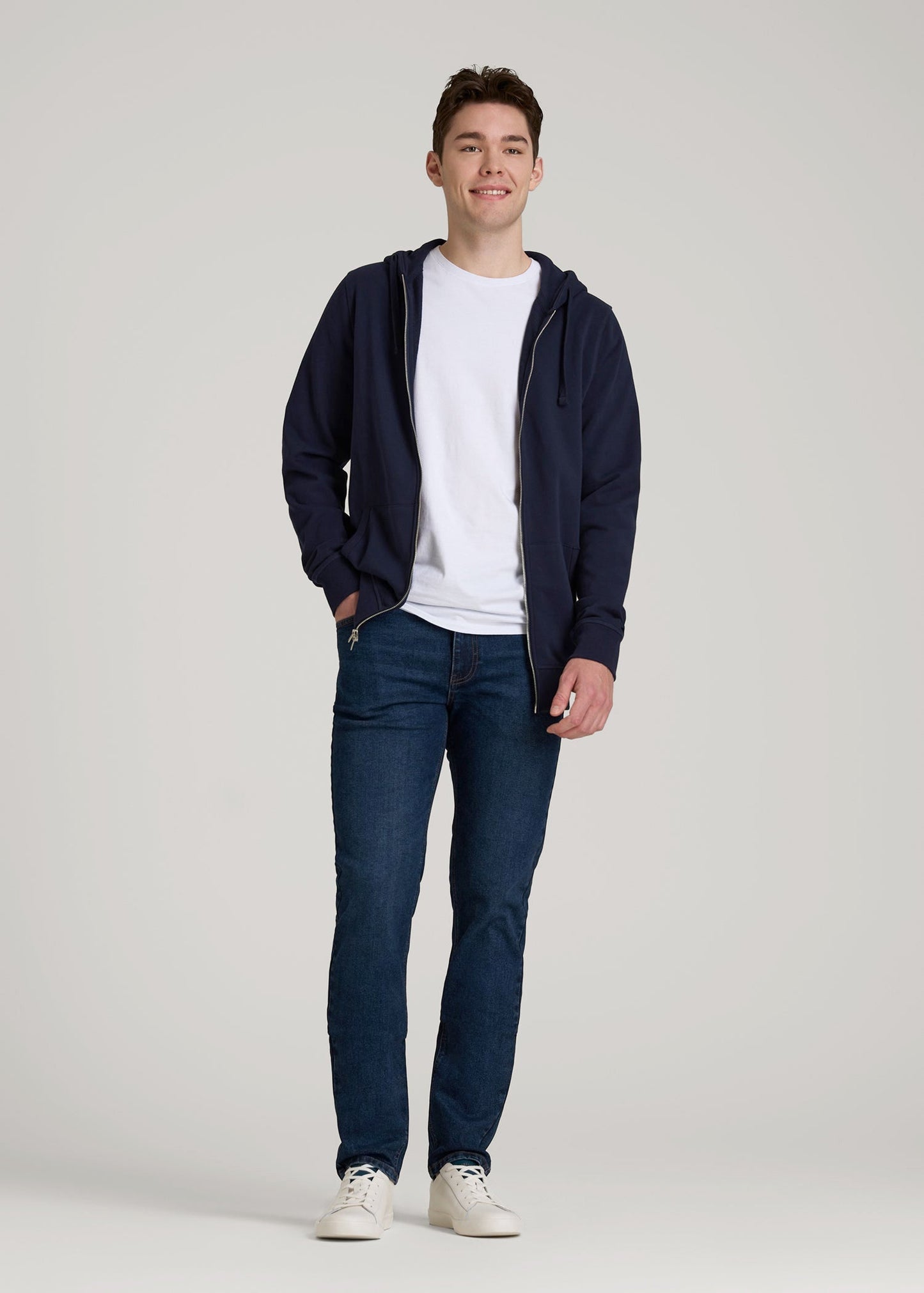 Dylan Slim Fit Jeans for Tall Men in Faded Dark Indigo
