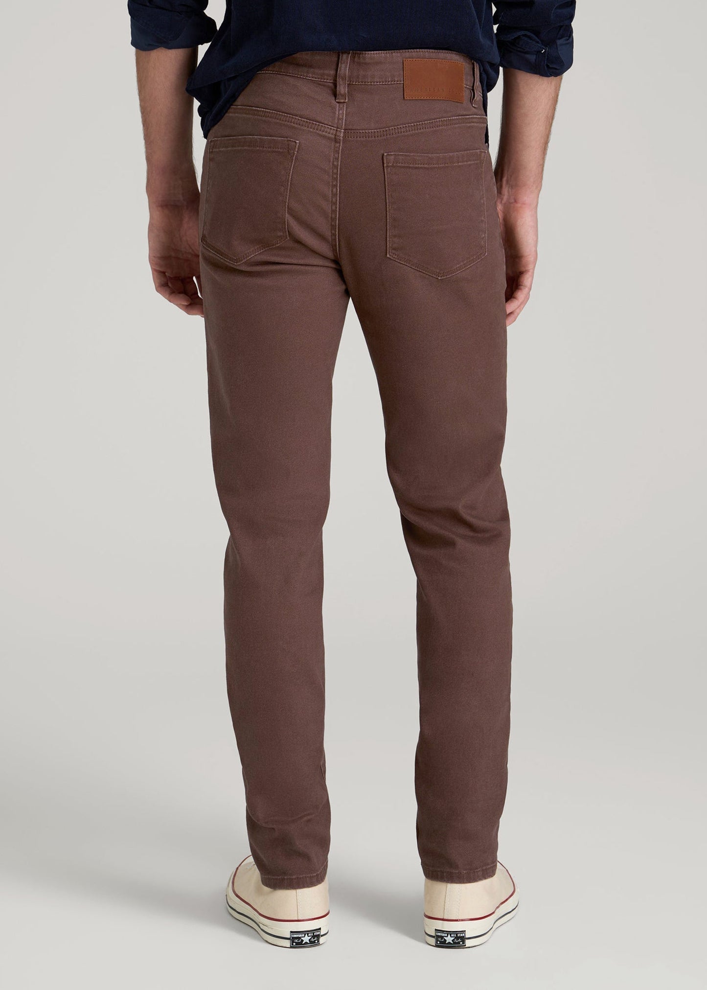 Dylan Slim Fit Colored Jeans for Tall Men in Dark Toffee