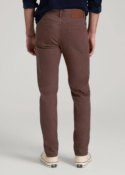 Dylan Slim Fit Colored Jeans for Tall Men in Dark Toffee