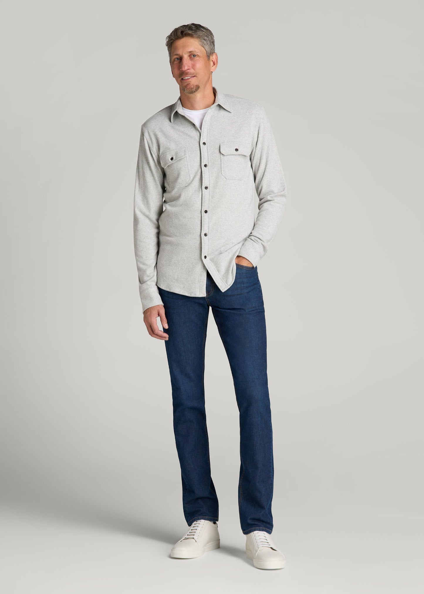 Dylan Slim Fit Fleeced Jeans for Tall Men in Colorado Blue Wash