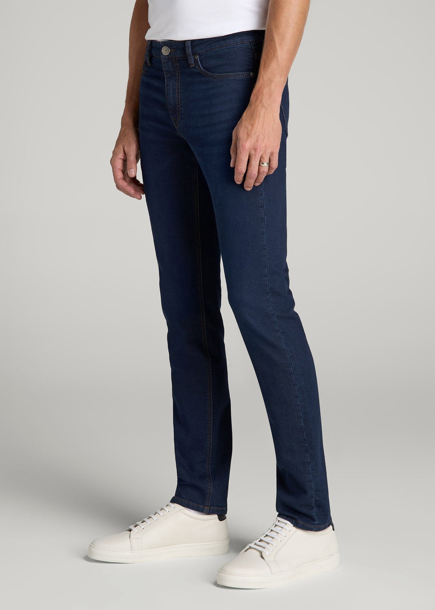 Dylan Slim Fit Fleeced Jeans for Tall Men in Rockies Blue