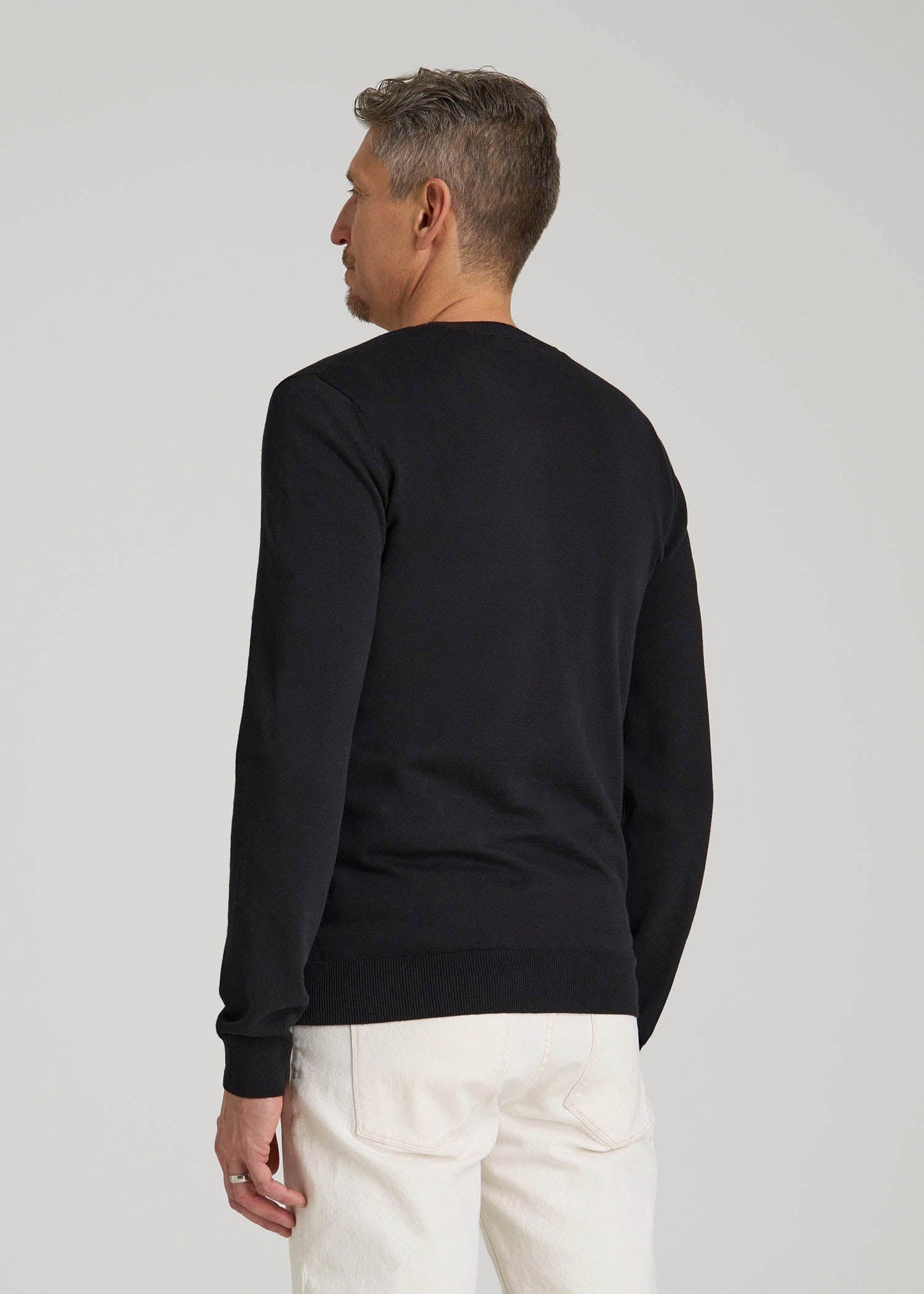 Everyday Crewneck Sweater for Tall Men in Black