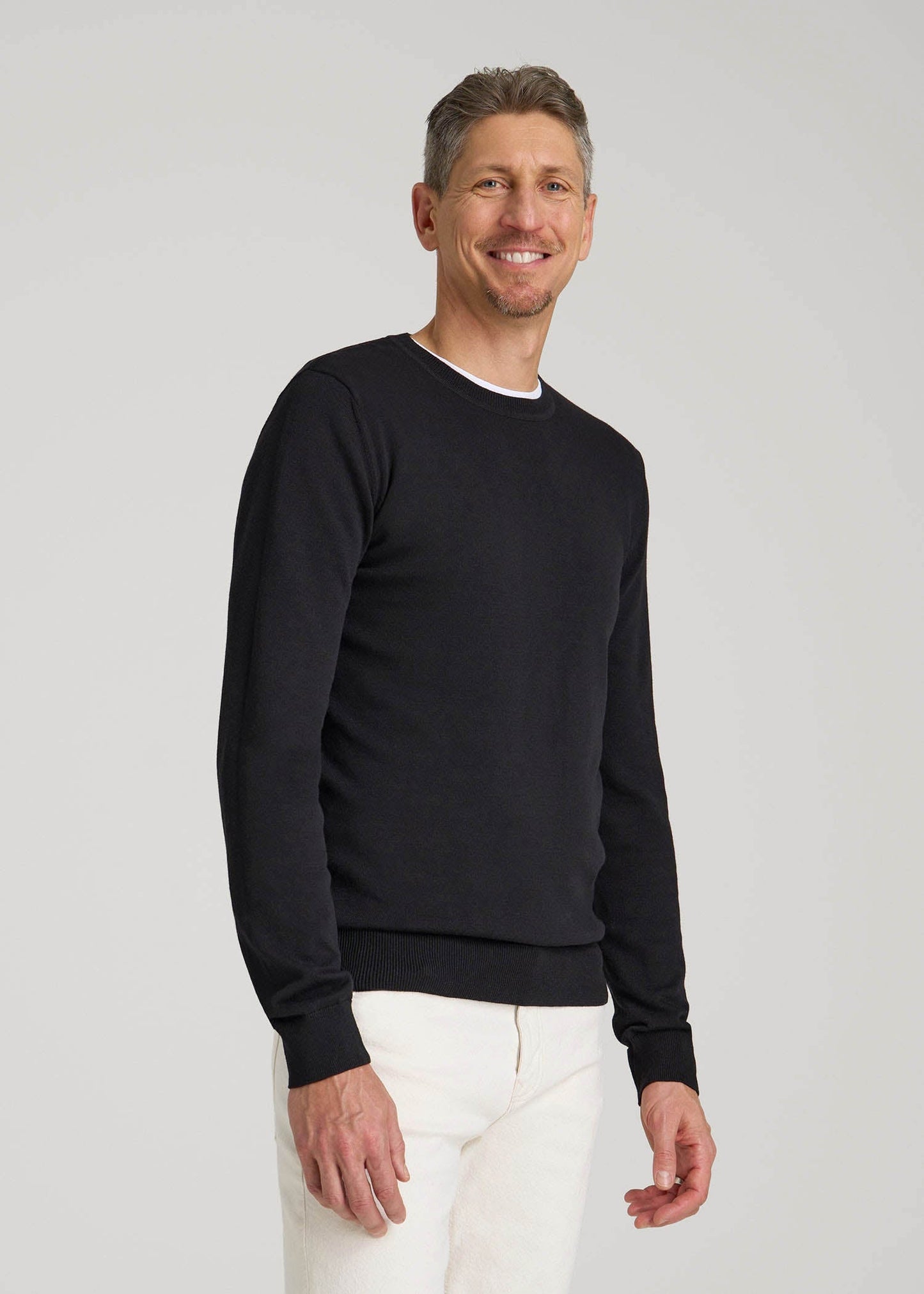 Everyday Crewneck Sweater for Tall Men in Black