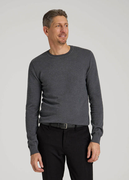 Everyday Crewneck Sweater for Tall Men in Charcoal Mix