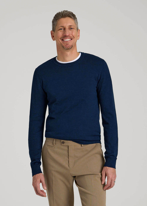 Everyday Crewneck Sweater for Tall Men in Patriot Blue