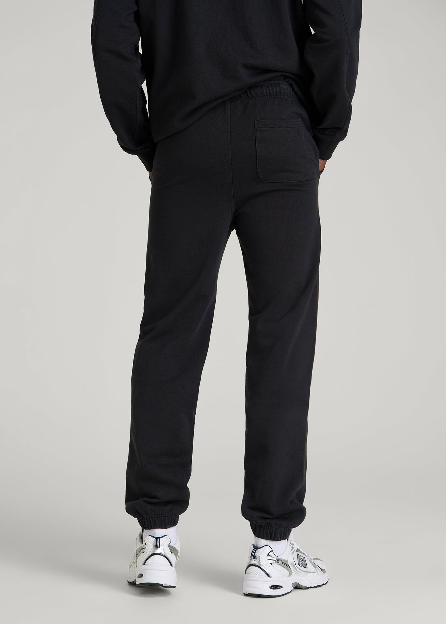 Everyday French Terry Cinched Bottom Sweatpants for Tall Men in Black