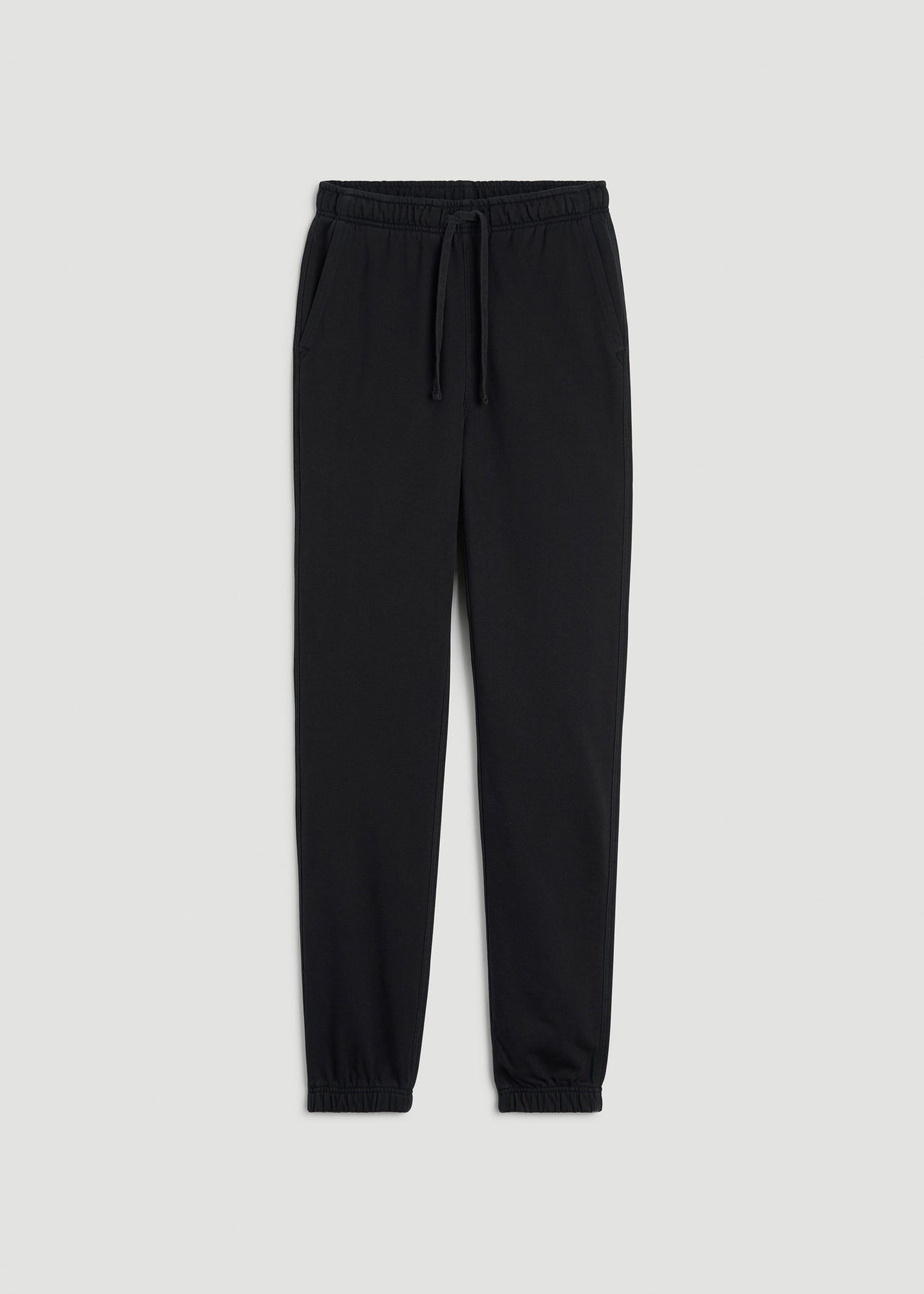 Everyday French Terry Cinched Bottom Sweatpants for Tall Men in Black