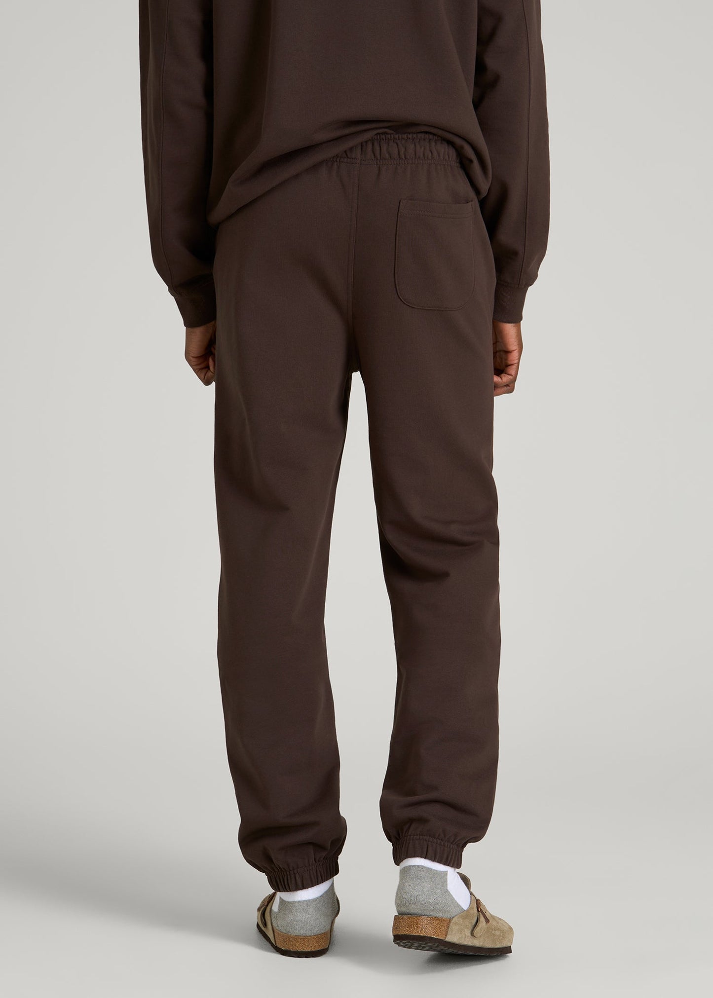 Everyday French Terry Cinched Bottom Sweatpants for Tall Men in Espresso