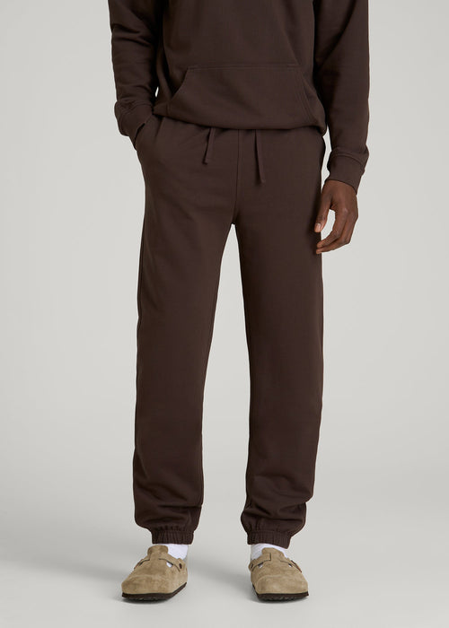 Everyday French Terry Cinched Bottom Sweatpants for Tall Men in Espresso