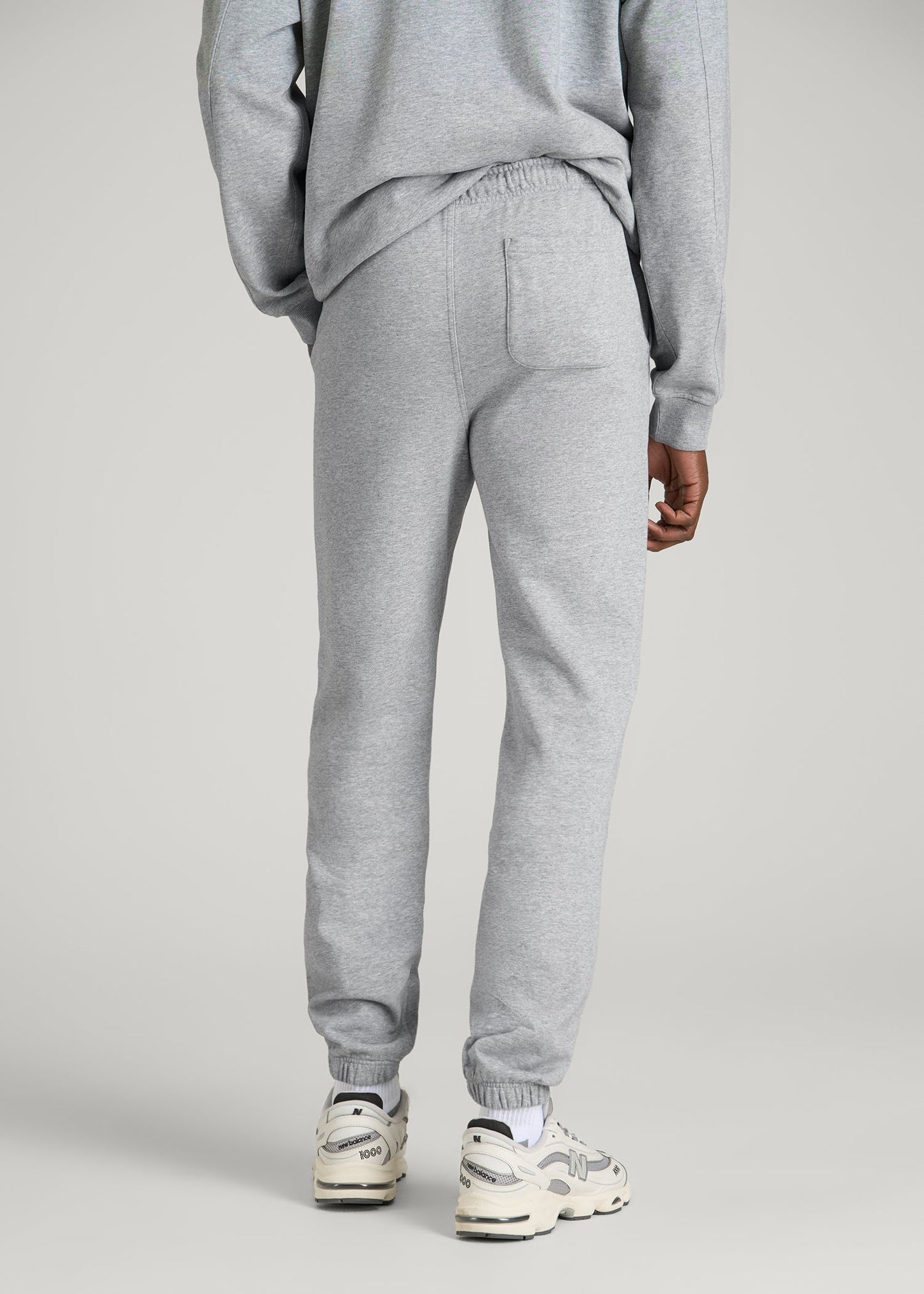 Everyday French Terry Cinched Bottom Sweatpants for Tall Men in Grey Mix