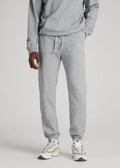 Everyday French Terry Cinched Bottom Sweatpants for Tall Men in Grey Mix