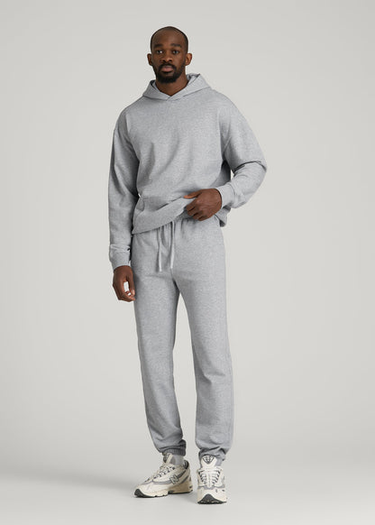 Everyday French Terry Cinched Bottom Sweatpants for Tall Men in Grey Mix