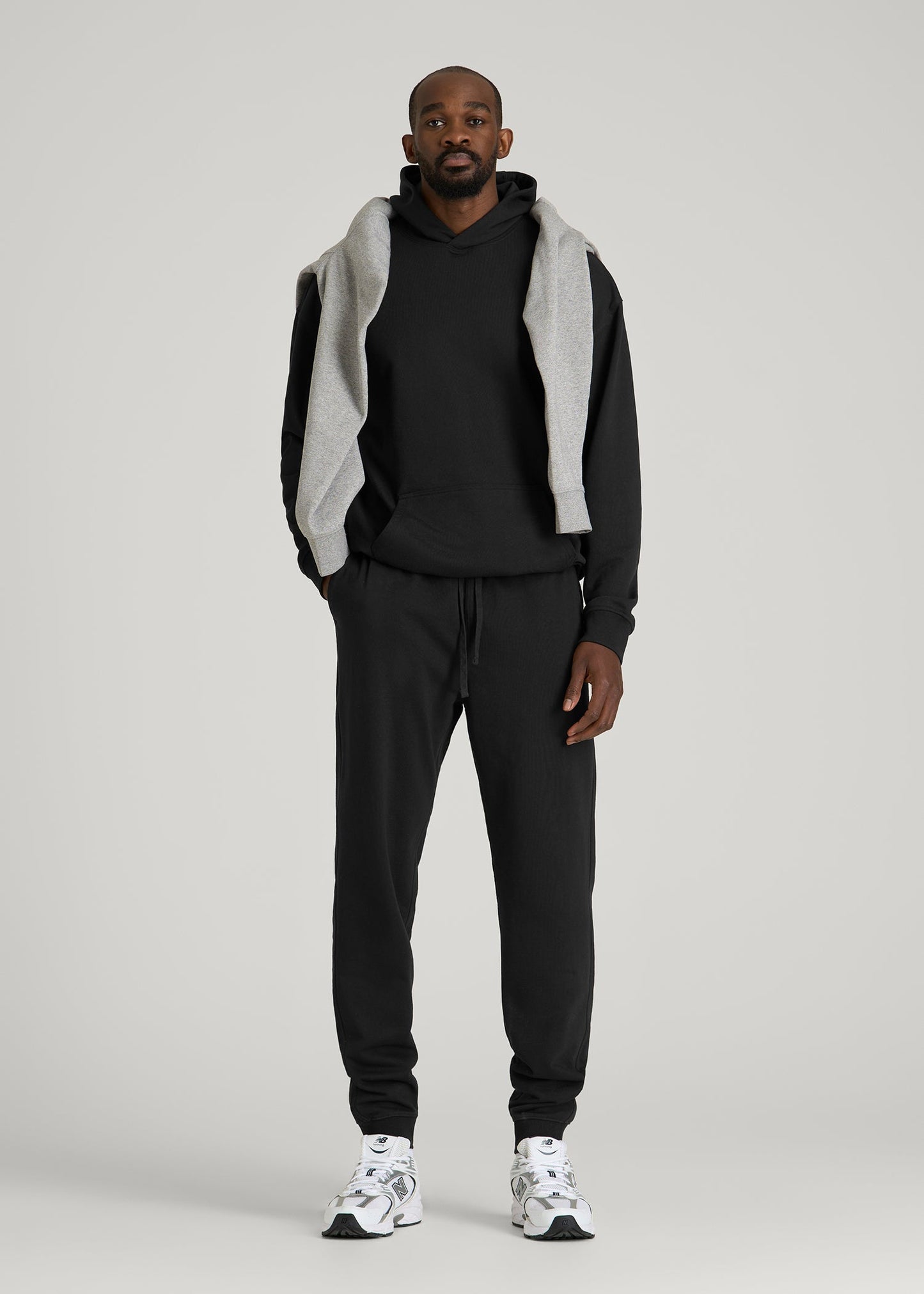Everyday French Terry Jogger for Tall Men in Black