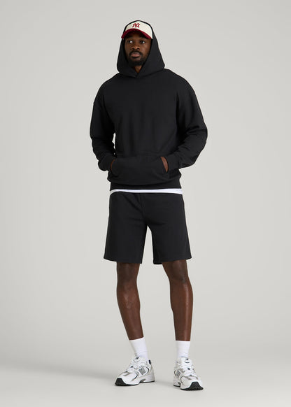 Everyday French Terry Popover Hoodie for Tall Men in Black