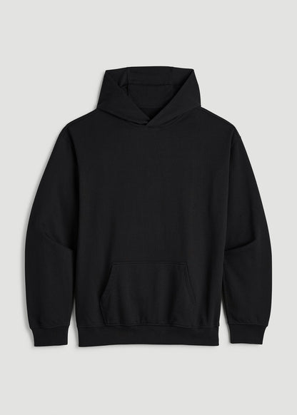 Everyday French Terry Popover Hoodie for Tall Men in Black