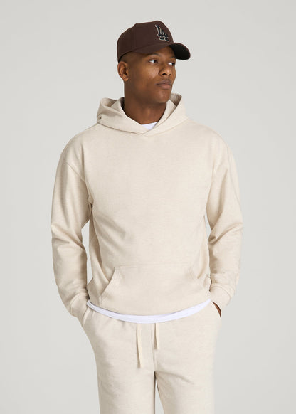 Everyday French Terry Popover Hoodie for Tall Men in Heathered Oatmeal
