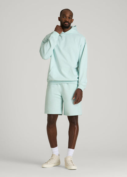 Everyday French Terry Popover Hoodie for Tall Men in Opal Blue