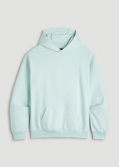 Everyday French Terry Popover Hoodie for Tall Men in Opal Blue