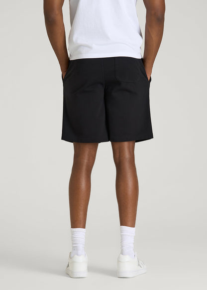 Everyday French Terry Shorts for Tall Men in Black