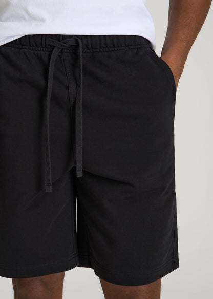 Everyday French Terry Shorts for Tall Men in Black
