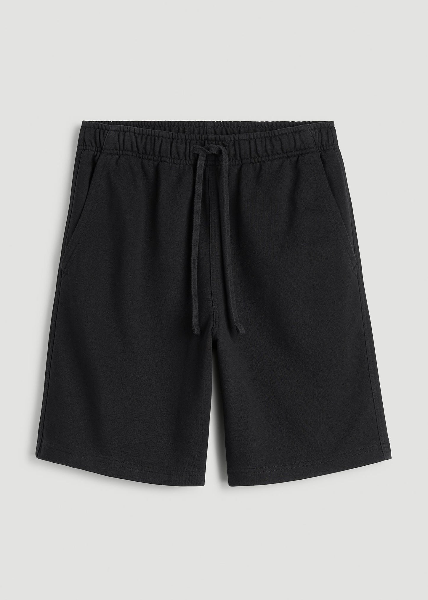 Everyday French Terry Shorts for Tall Men in Black