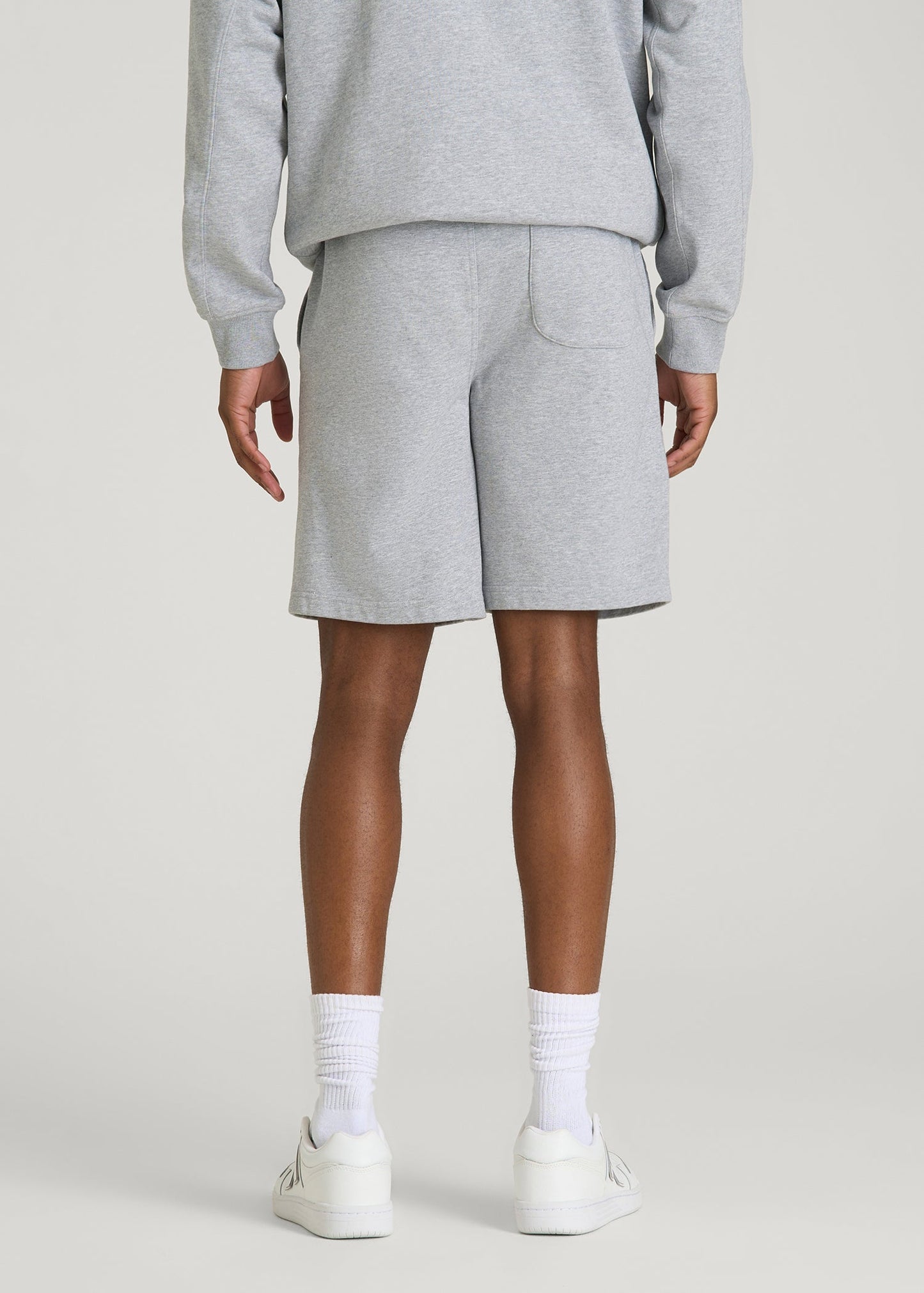 Everyday French Terry Shorts for Tall Men in Grey Mix