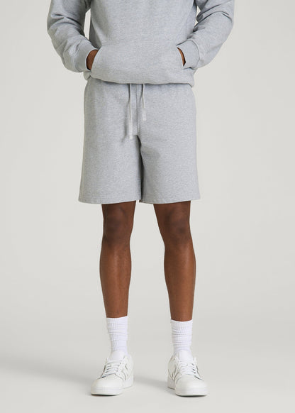 Everyday French Terry Shorts for Tall Men in Grey Mix