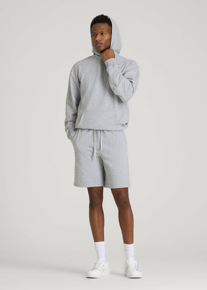 Everyday French Terry Shorts for Tall Men in Grey Mix