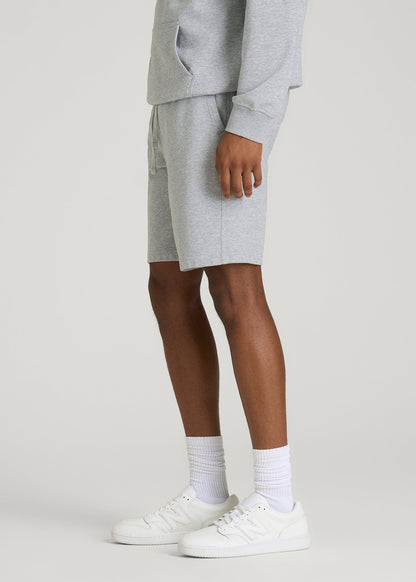 Everyday French Terry Shorts for Tall Men in Grey Mix
