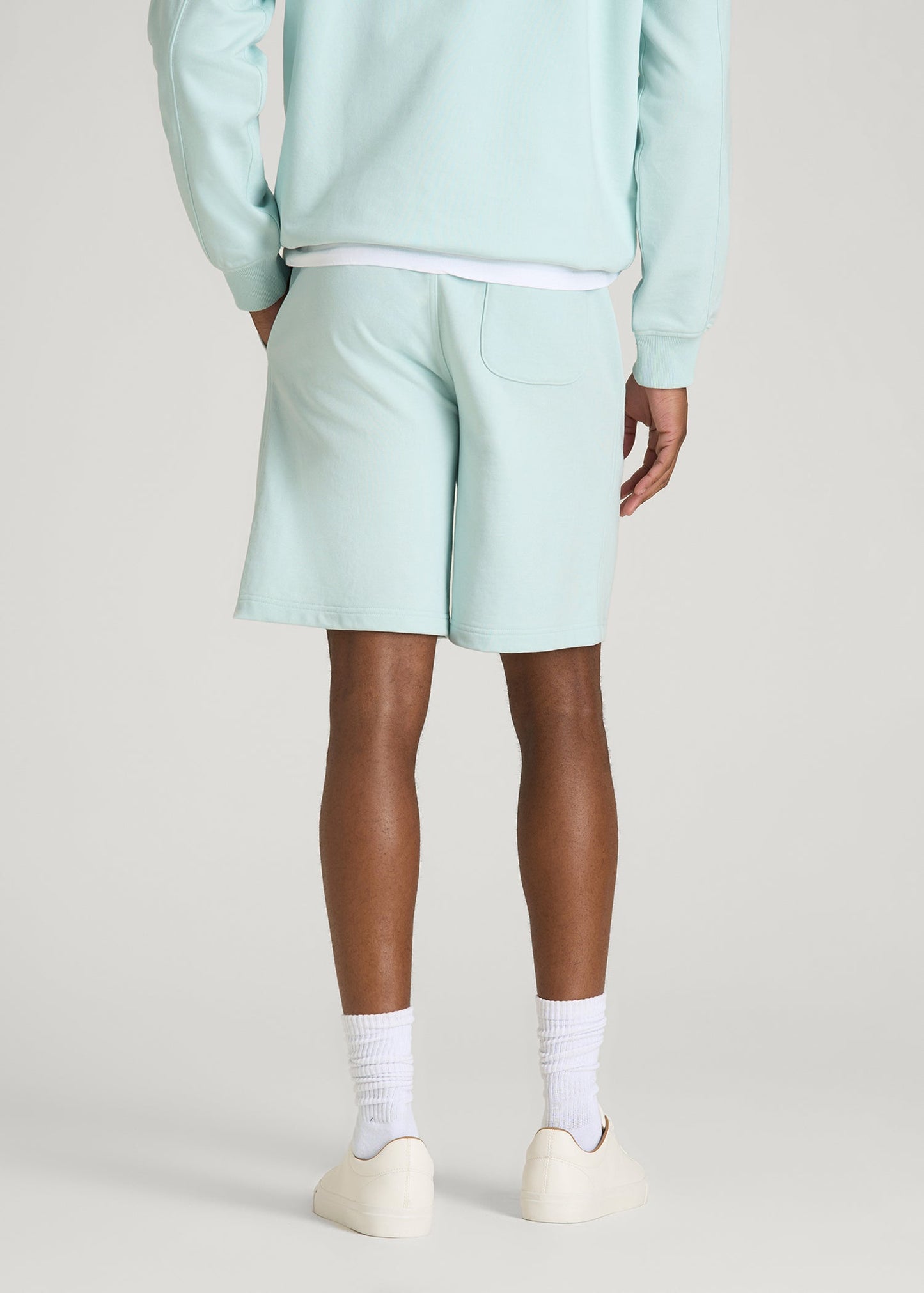 Everyday French Terry Shorts for Tall Men in Opal Blue