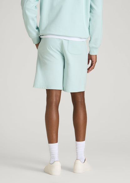 Everyday French Terry Shorts for Tall Men in Opal Blue