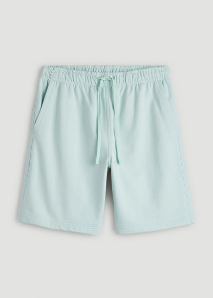 Everyday French Terry Shorts for Tall Men in Opal Blue