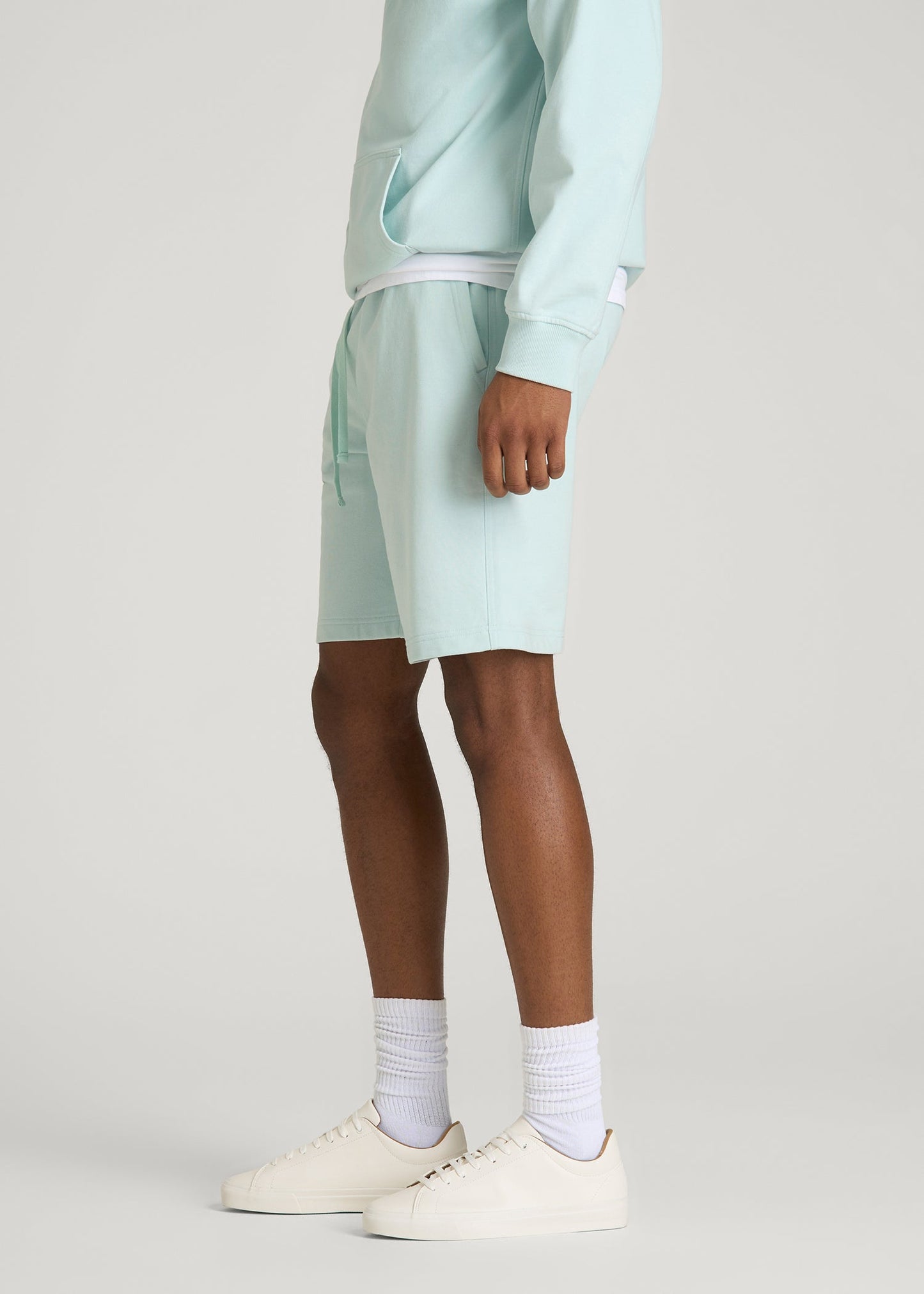 Everyday French Terry Shorts for Tall Men in Opal Blue