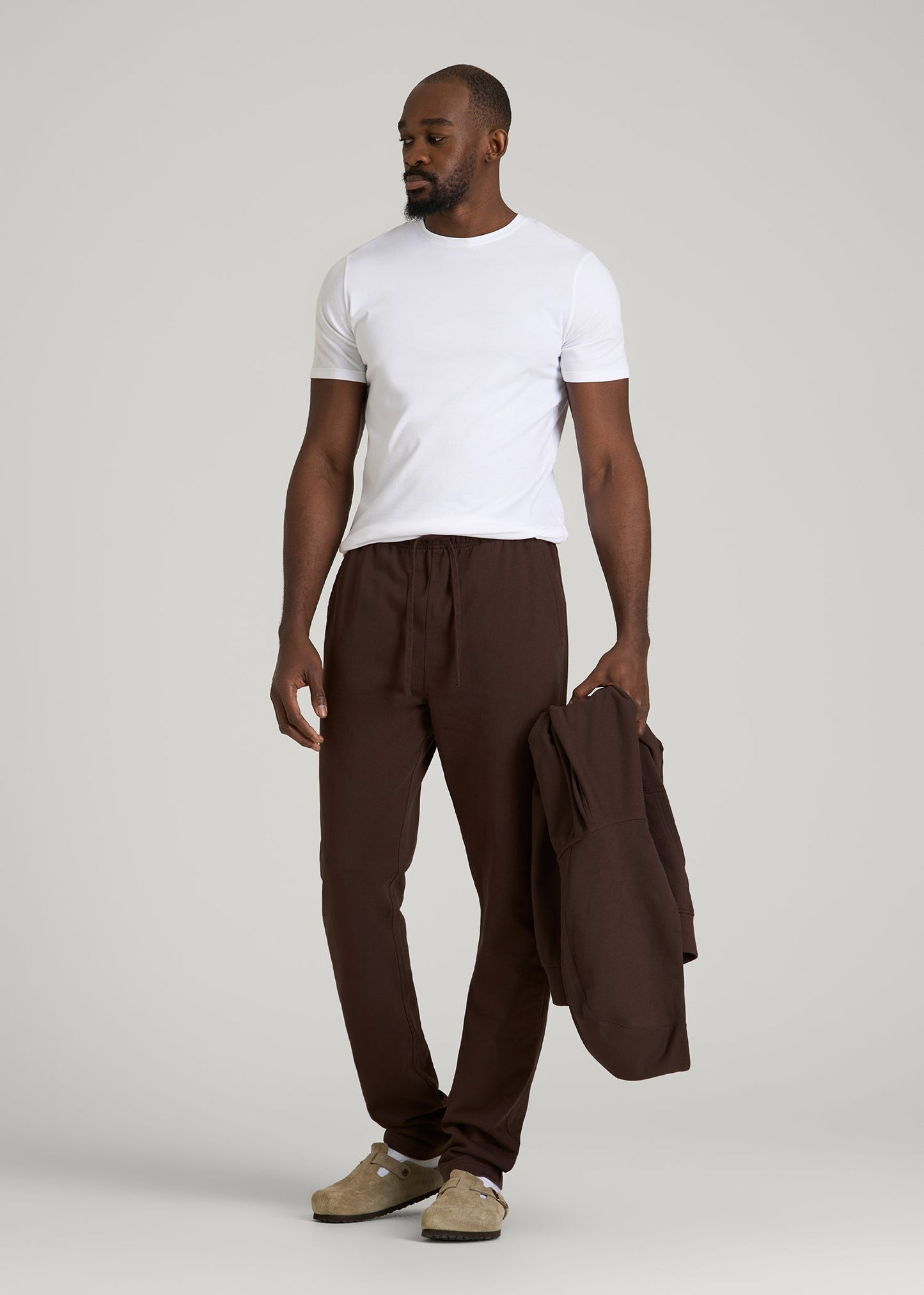 Everyday French Terry Straight Leg Sweatpants for Tall Men in Espresso