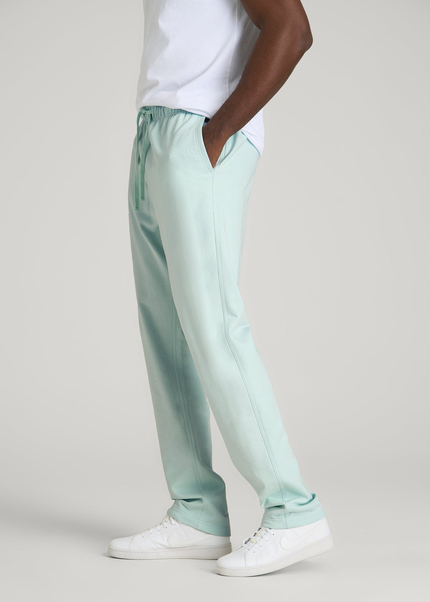 Everyday French Terry Straight Leg Sweatpants for Tall Men in Opal Blue