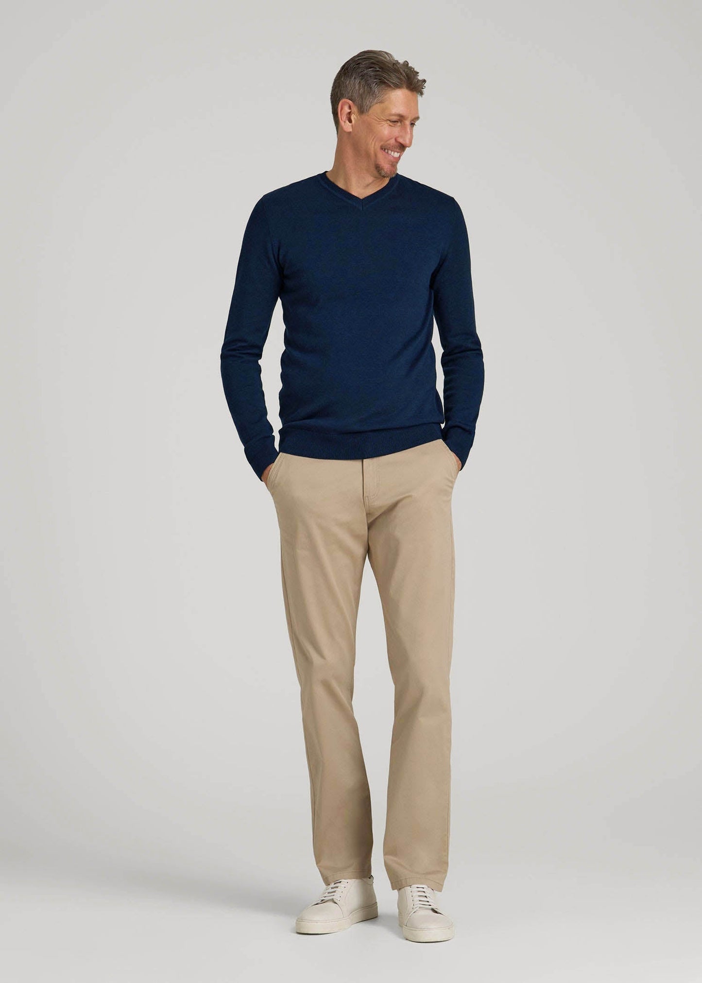 Everyday V-Neck Sweater for Tall Men in Patriot Blue