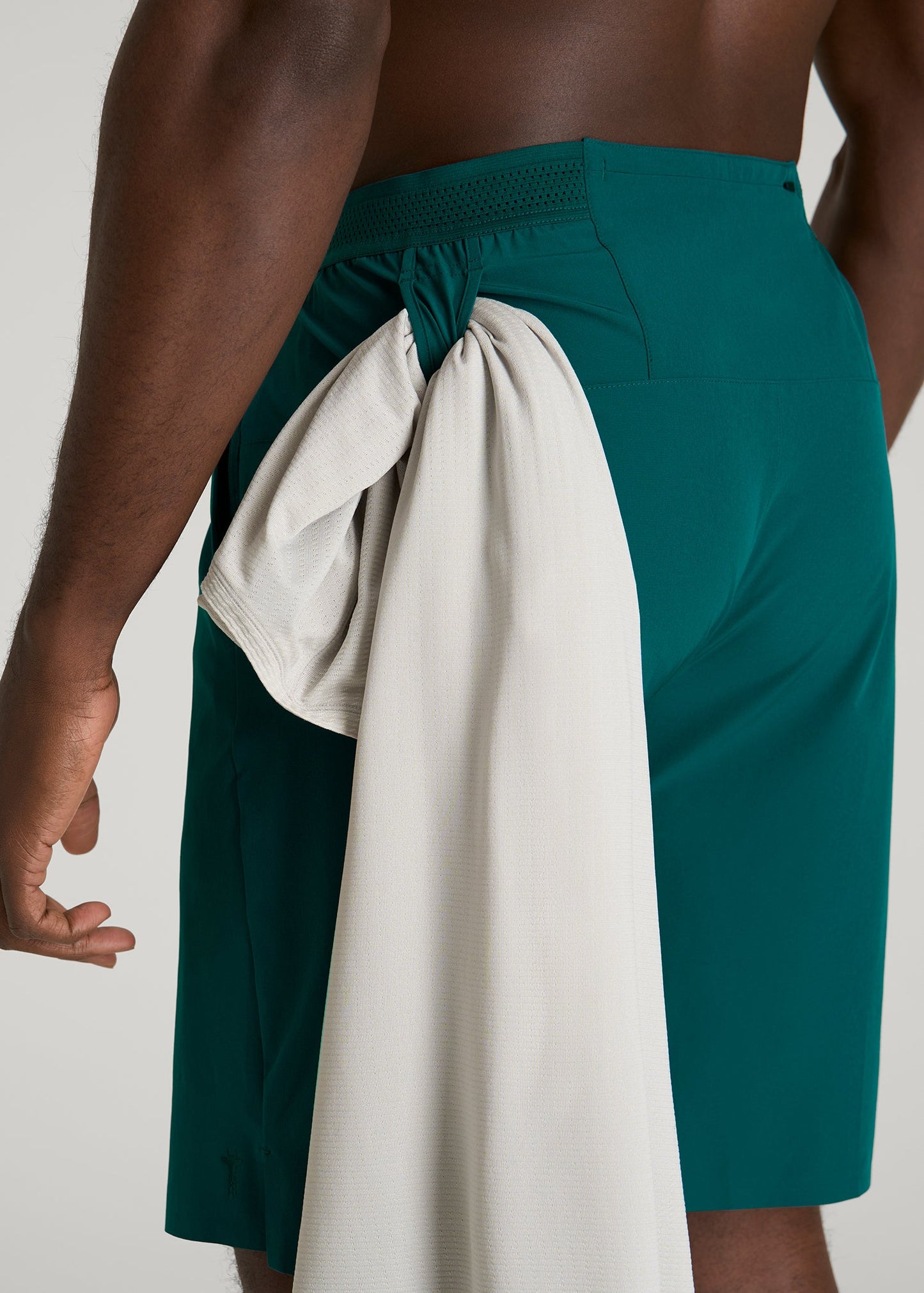Featherweight Linerless Running Short for Tall Men in Deep Teal