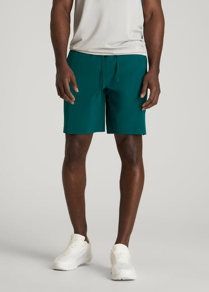 Featherweight Linerless Running Short for Tall Men in Deep Teal
