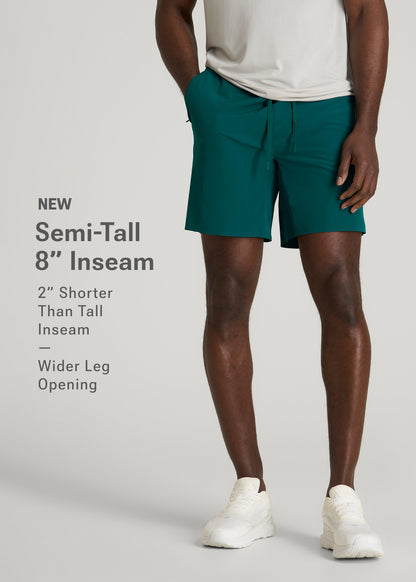 Featherweight Linerless Running Short for Tall Men in Deep Teal