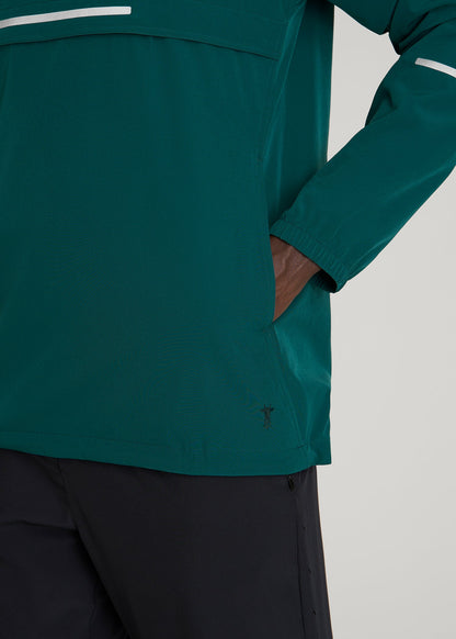 Featherweight Packable Anorak for Tall Men in Deep Teal