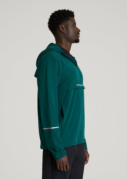 Featherweight Packable Anorak for Tall Men in Deep Teal