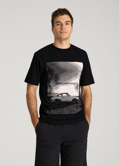 Auto Graphic Tee for Tall Men in Black