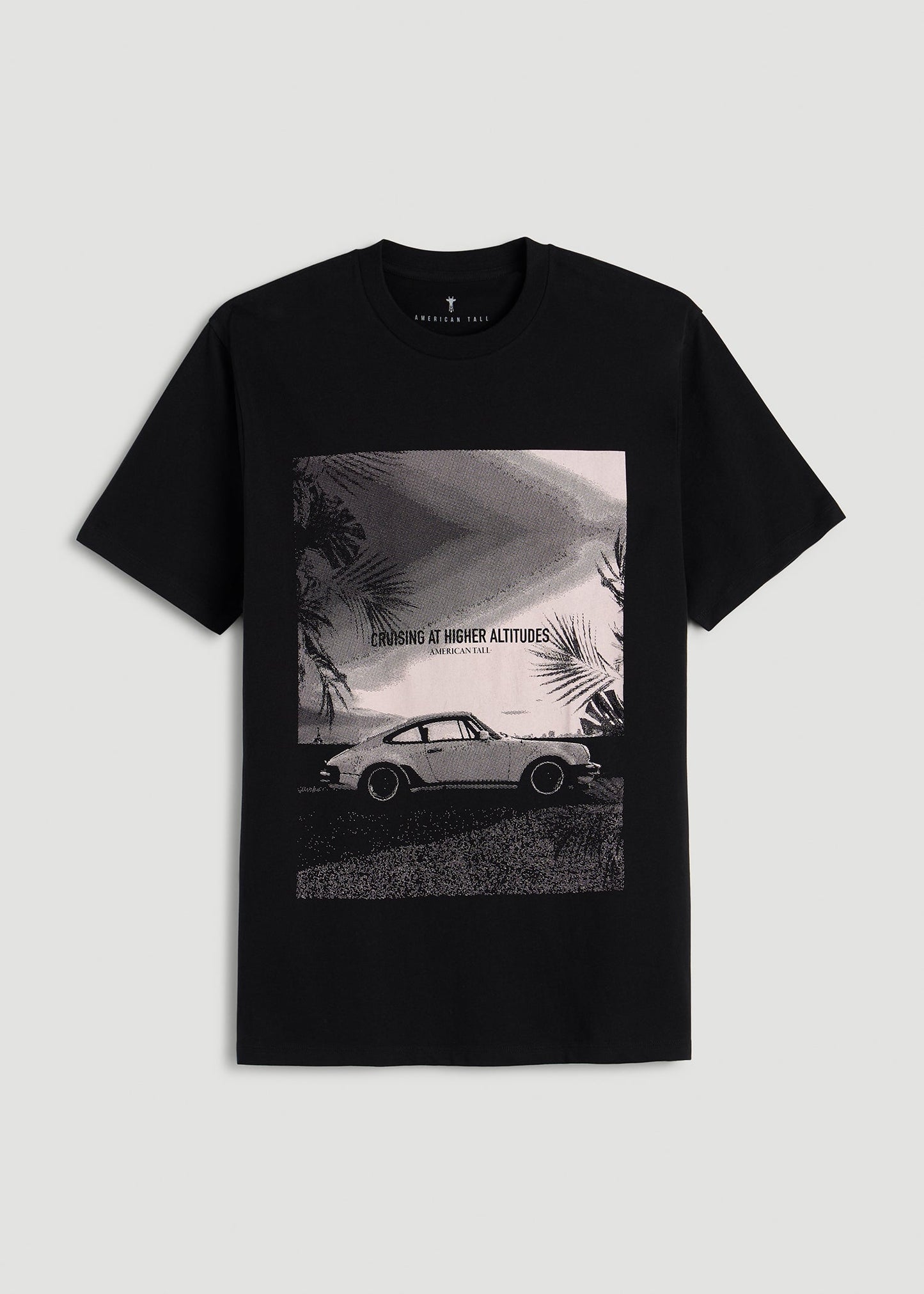 Auto Graphic Tee for Tall Men in Black
