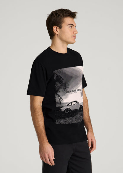 Auto Graphic Tee for Tall Men in Black